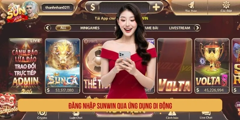 Đăng nhập SUNWIN qua ứng dụng di động