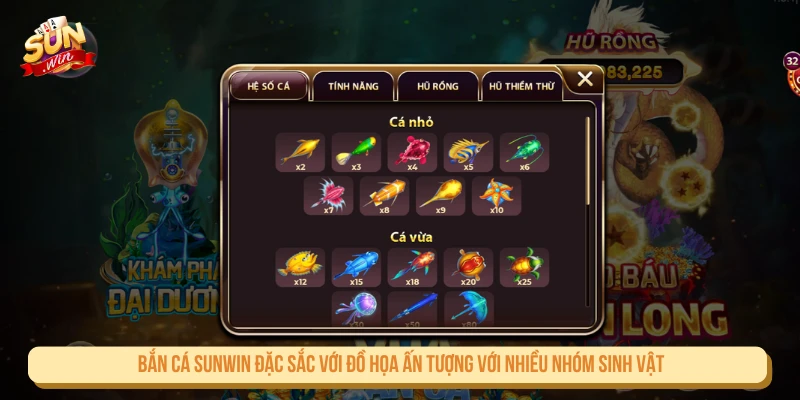 Sunwin ⭐ Tải Sunwin Mới Nhất – Link Sun Win Chính Thức 2026 Bắn cá SUNWIN đặc sắc với đồ họa ấn tượng với nhiều nhóm sinh vật