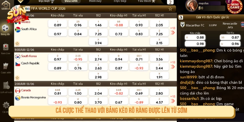 Sunwin ⭐ Tải Sunwin Mới Nhất – Link Sun Win Chính Thức 2026 Cá cược thể thao với bảng kèo rõ ràng được lên từ sớm