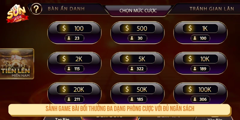 Sunwin ⭐ Tải Sunwin Mới Nhất – Link Sun Win Chính Thức 2026 Sảnh game bài đổi thưởng đa dạng phòng cược với đủ ngân sách